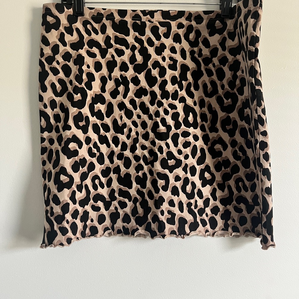 Monki Black and Tan Mini Mini Skirt Night Out